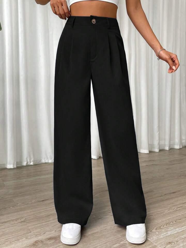 Pantalon Classique à Bouton