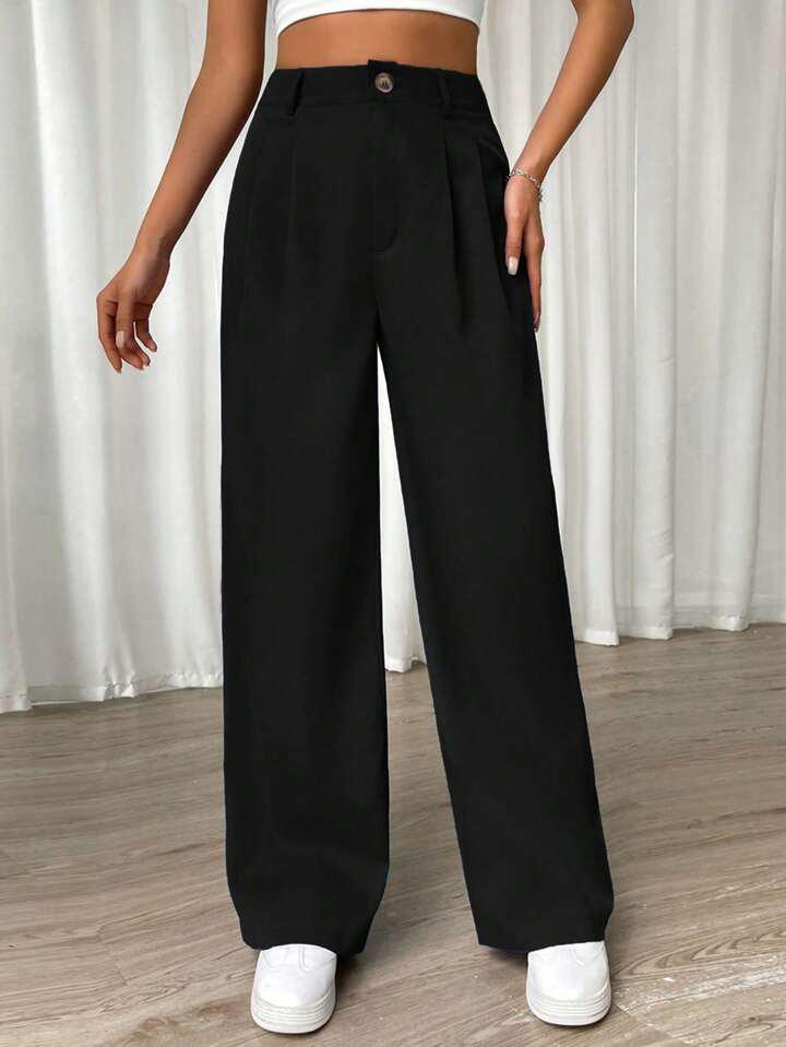 Pantalon Classique à Bouton