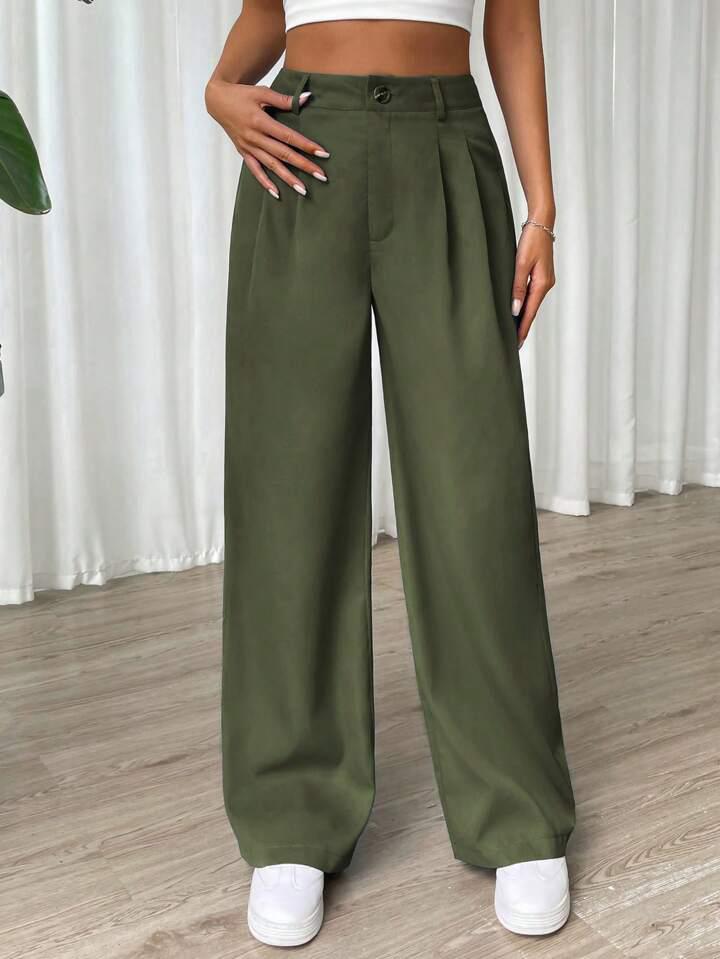 Pantalon Classique à Bouton